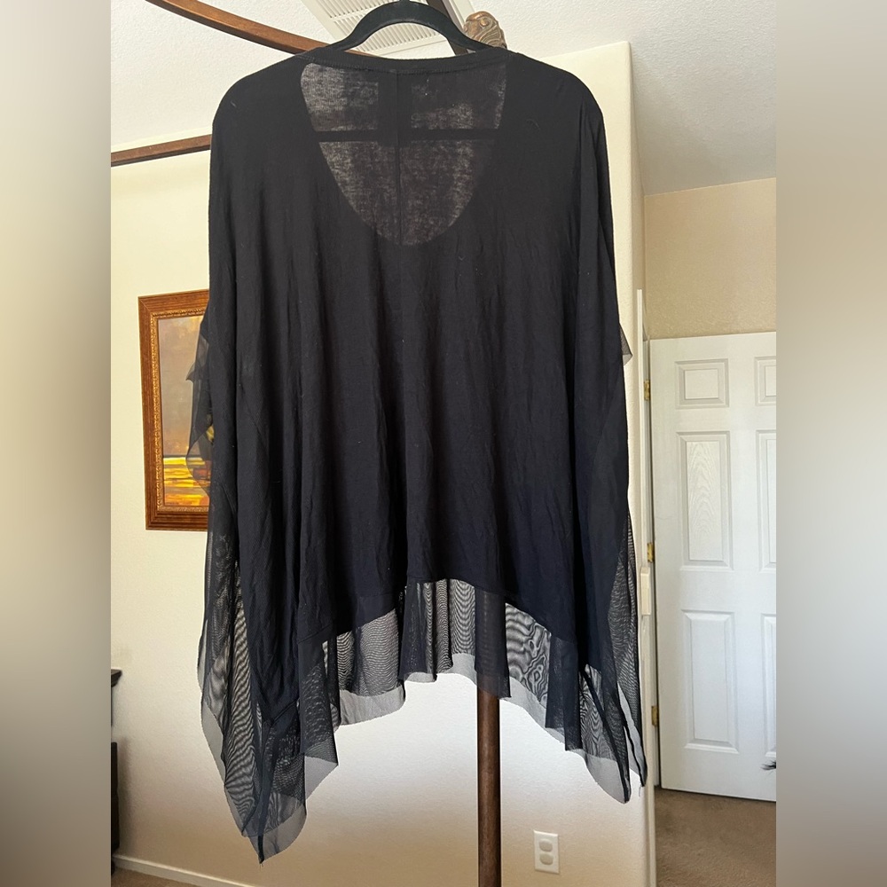 BCBGMaxAzria Black Sheer Top - Picture 3 of 10